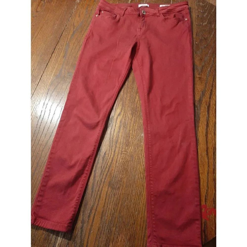Size 30W Red Kensie Jeans You Look Effortless Ankle Biter Mid Rise Pants